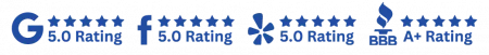 Google, Facebook, Yelp, BBB Ratings